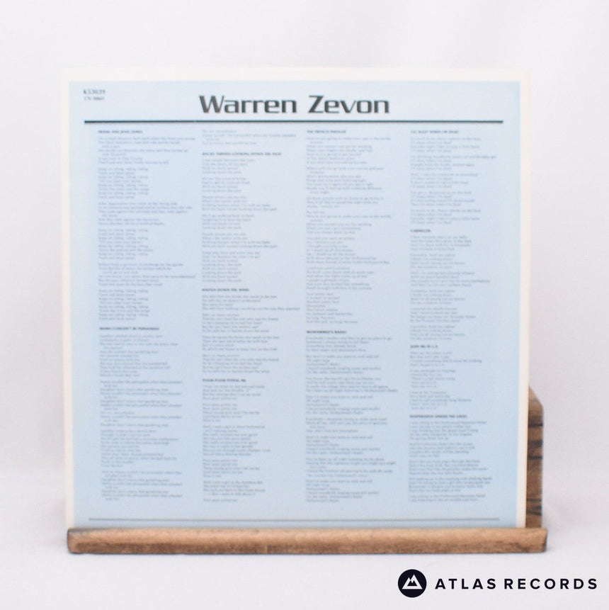 Warren Zevon - Warren Zevon - Lyric Sheet Repress LP Vinyl Record - VG+/EX