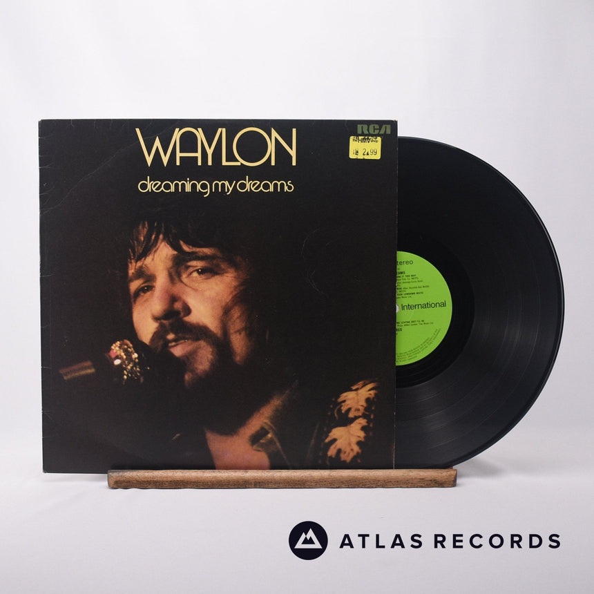 Waylon Jennings Dreaming My Dreams LP Vinyl Record - Front Cover & Record