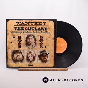 Waylon Jennings Wanted! The Outlaws LP Vinyl Record - Front Cover & Record