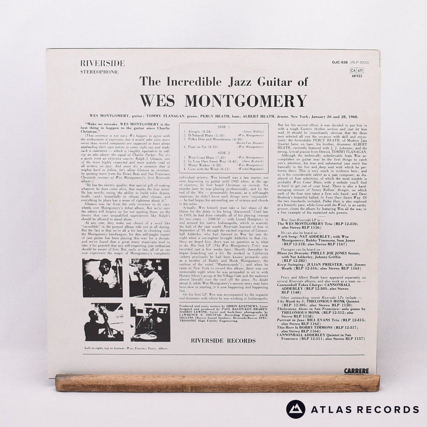 Wes Montgomery - The Incredible Jazz Guitar Of Wes Montgomery - LP Vinyl Record