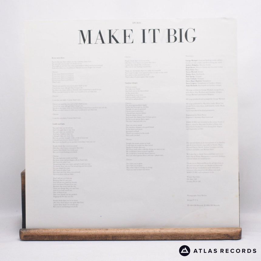 Wham! - Make It Big - Lyric Sheet A2 B2 LP Vinyl Record - EX/EX