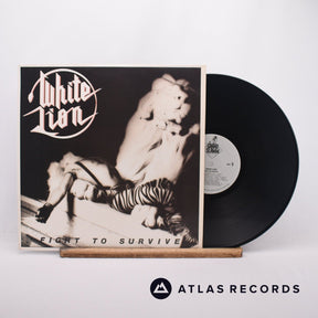 White Lion Fight To Survive LP Vinyl Record - Front Cover & Record