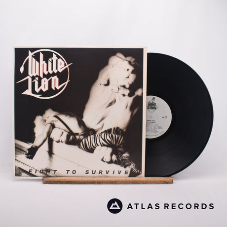 White Lion Fight To Survive LP Vinyl Record - Front Cover & Record