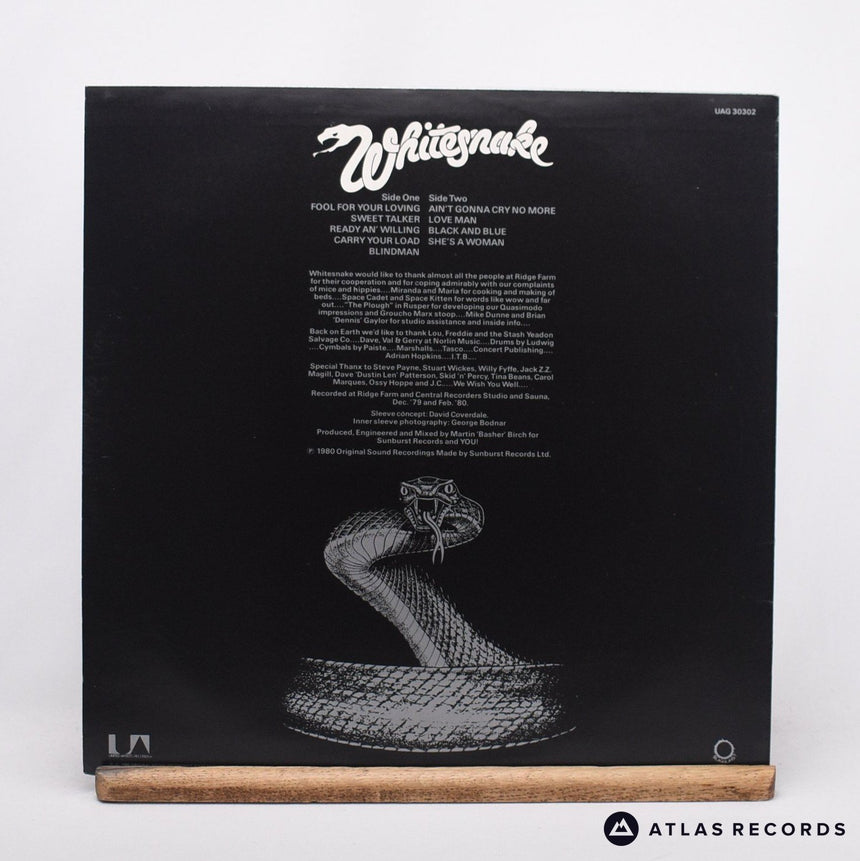 Whitesnake - Ready An' Willing - A-3 B-3 LP Vinyl Record - EX/EX