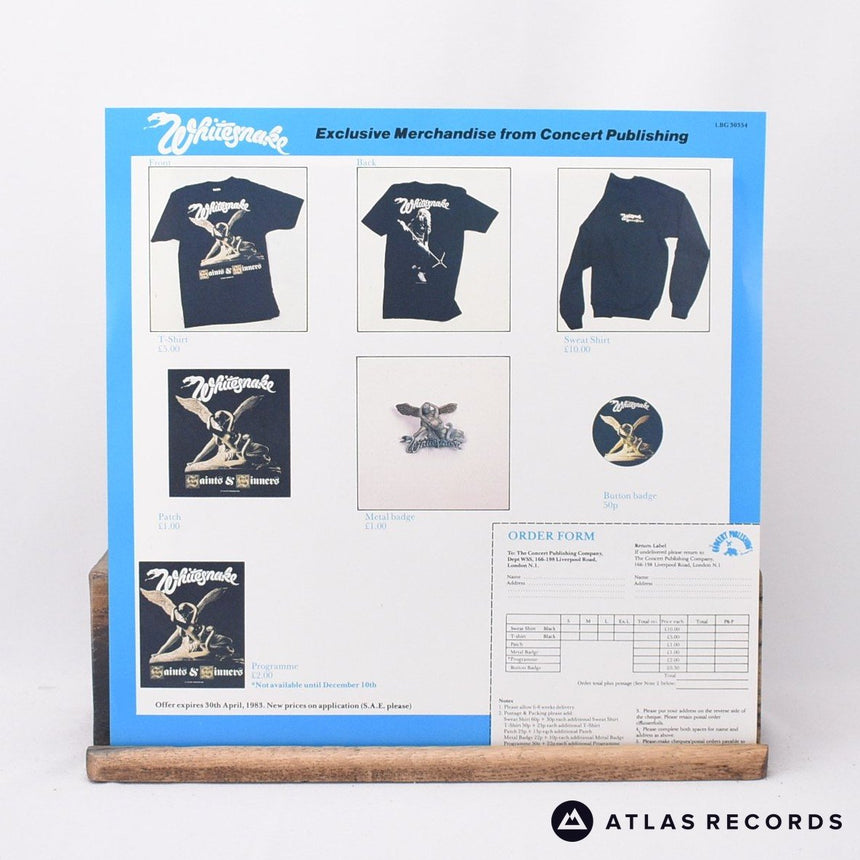 Whitesnake - Saints & Sinners - Insert LP Vinyl Record - EX/EX