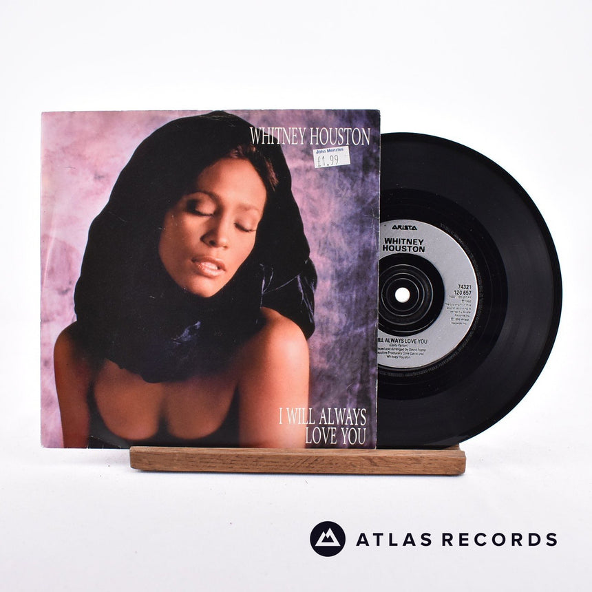 Whitney Houston I Will Always Love You 7" Vinyl Record - Front Cover & Record