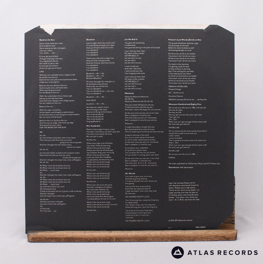 Wings - Band On The Run - First Uk Press Poster LP Vinyl Record - VG+/VG+