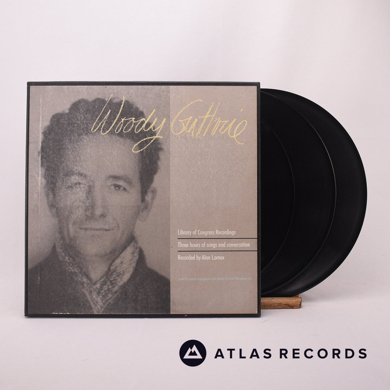 Woody Guthrie Library Of Congress Recordings 3 x LP Vinyl Record - Front Cover & Record