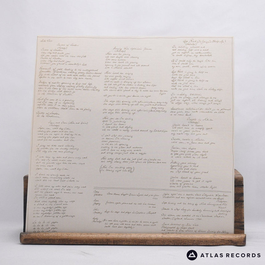 XTC - Black Sea - Lyric Sheet A3 B2 LP Vinyl Record - EX/EX