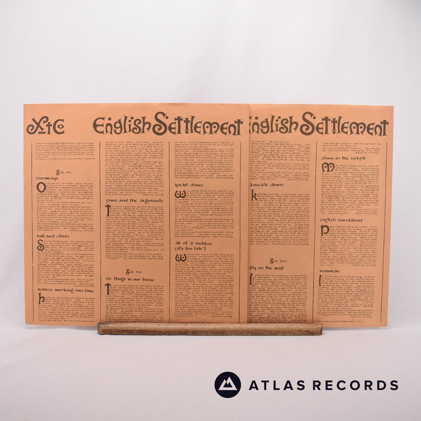 XTC - English Settlement - Embossed Sleeve Lyric Sheet 2 x LP Vinyl Record