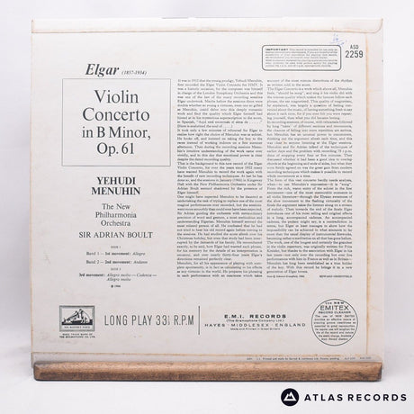 Yehudi Menuhin - Violin Concerto In B Minor, Op. 61 - LP Vinyl Record - VG+/NM
