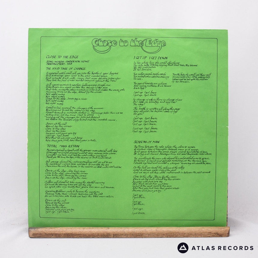 Yes - Close To The Edge - Second Press A3 B3 LP Vinyl Record - VG+/EX