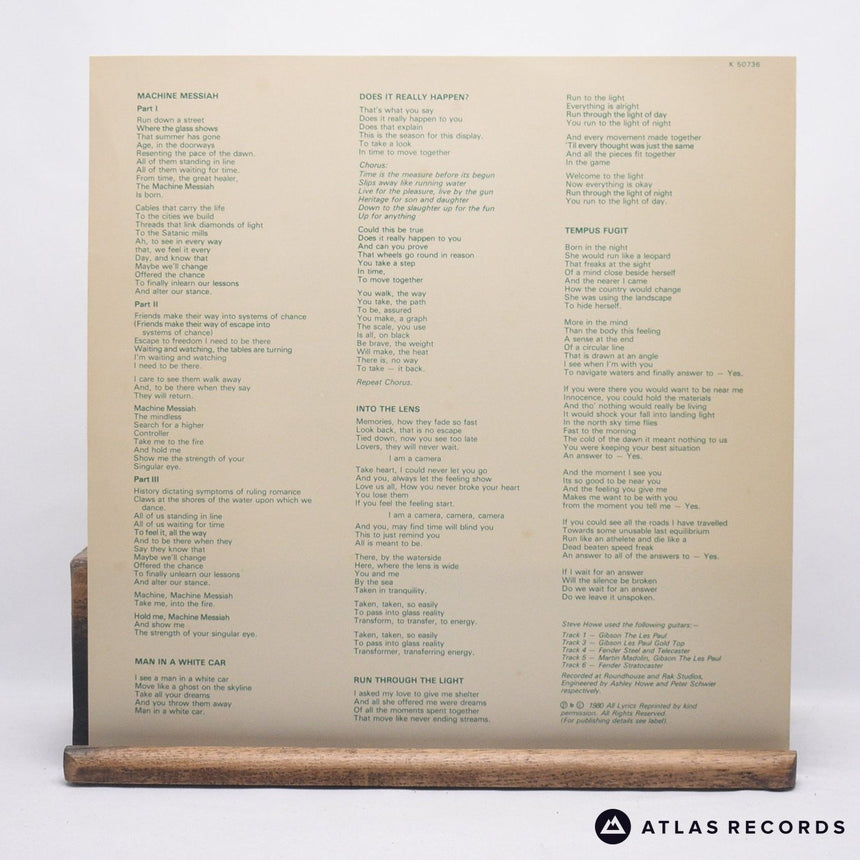 Yes - Drama - Lyric Sheet Gatefold LP Vinyl Record - VG+/EX