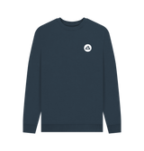 Navy Blue Printed Sweater Front