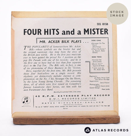 Acker Bilk Four Hits And A Mister 7" Vinyl Record - Reverse Of Sleeve