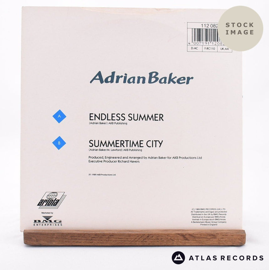 Adrian Baker Endless Summer 7" Vinyl Record - Reverse Of Sleeve