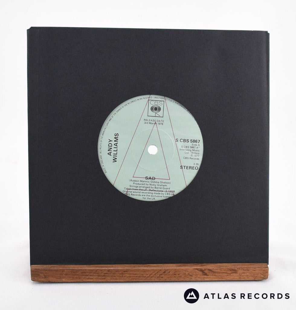 Andy Williams Sad 7" Vinyl Record - In Sleeve