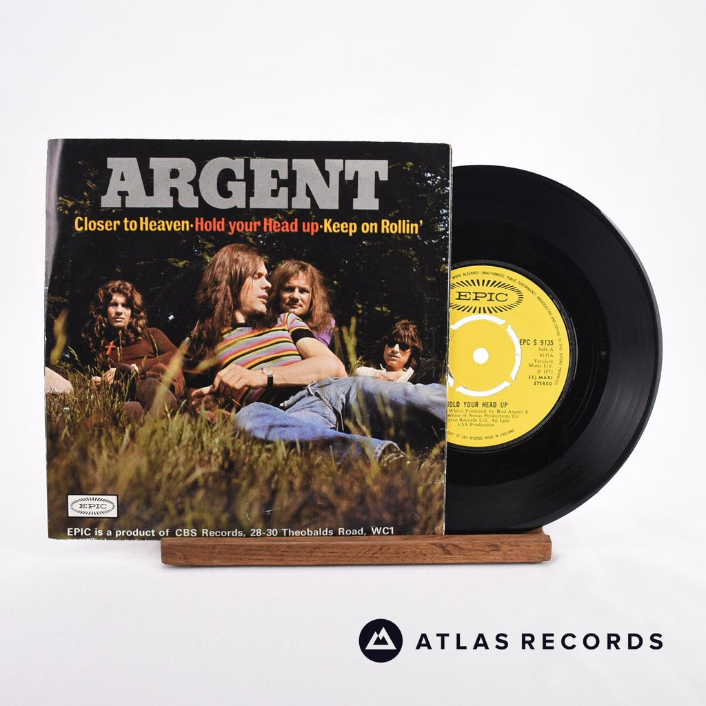 Argent Hold Your Head Up 7" Vinyl Record - Front Cover & Record