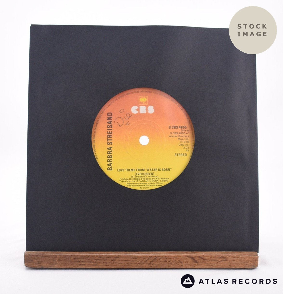 Barbra Streisand Love Theme From "A Star Is Born" 7" Vinyl Record - Sleeve & Record Side-By-Side