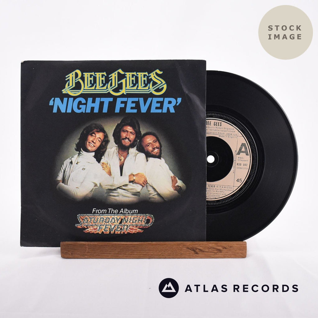 Bee Gees Night Fever Vinyl Record - Sleeve & Record Side-By-Side