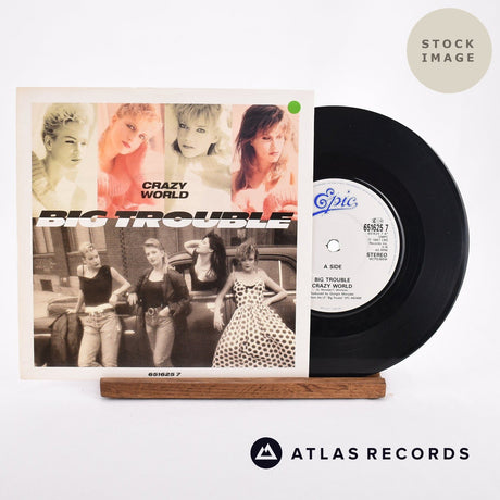 Big Trouble Crazy World 1985 Vinyl Record - Sleeve & Record Side-By-Side