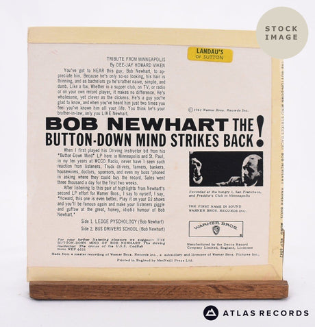 Bob Newhart The Button-Down Mind Strikes Back! Vinyl Record - Reverse Of Sleeve