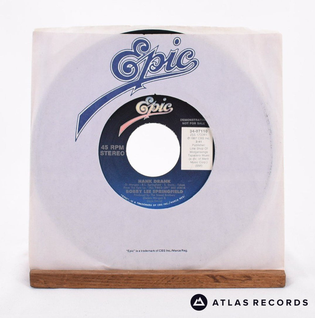 Bobby Springfield Hank Drank 7" Vinyl Record - In Sleeve