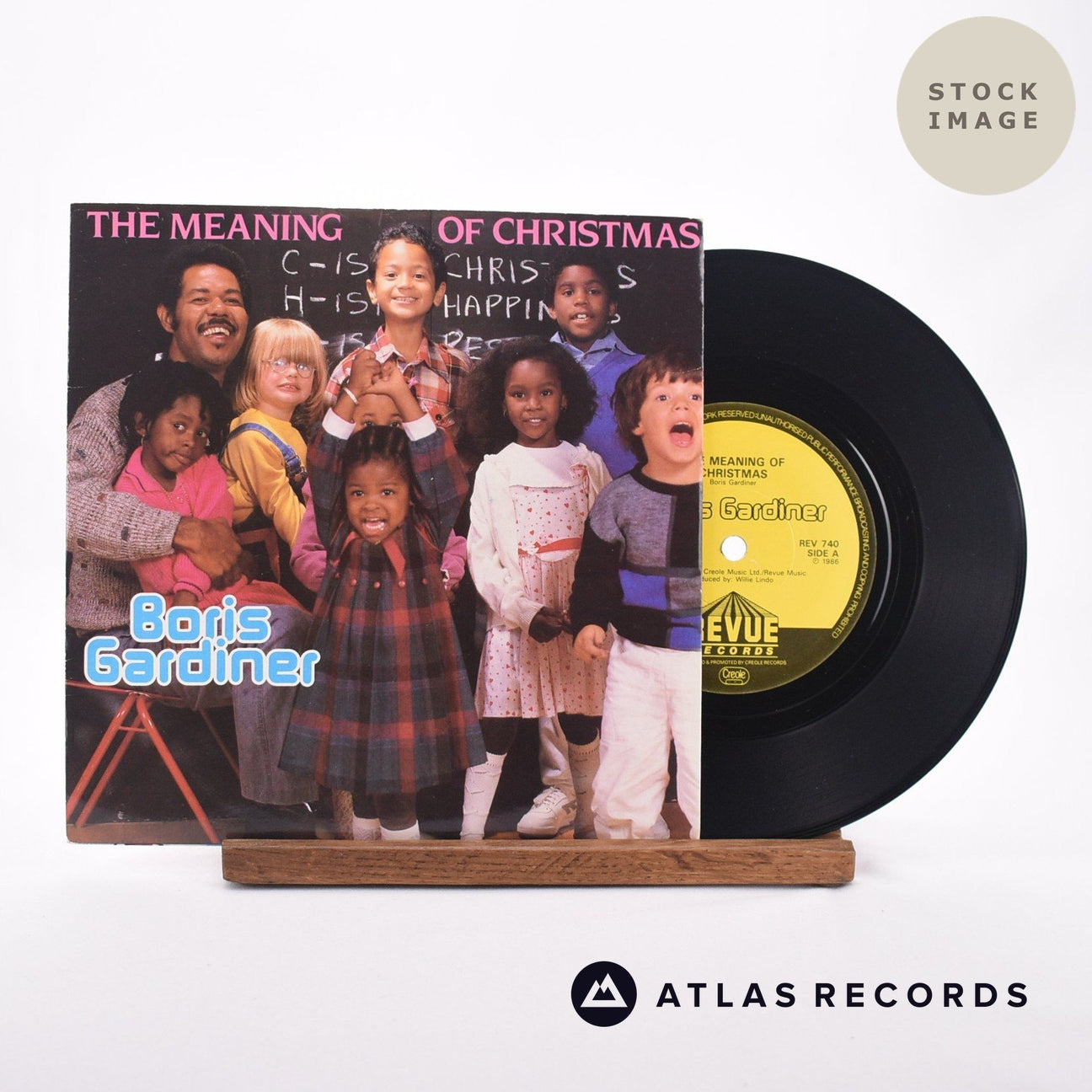 Boris Gardiner The Meaning Of Christmas 7" Vinyl Record - Sleeve & Record Side-By-Side