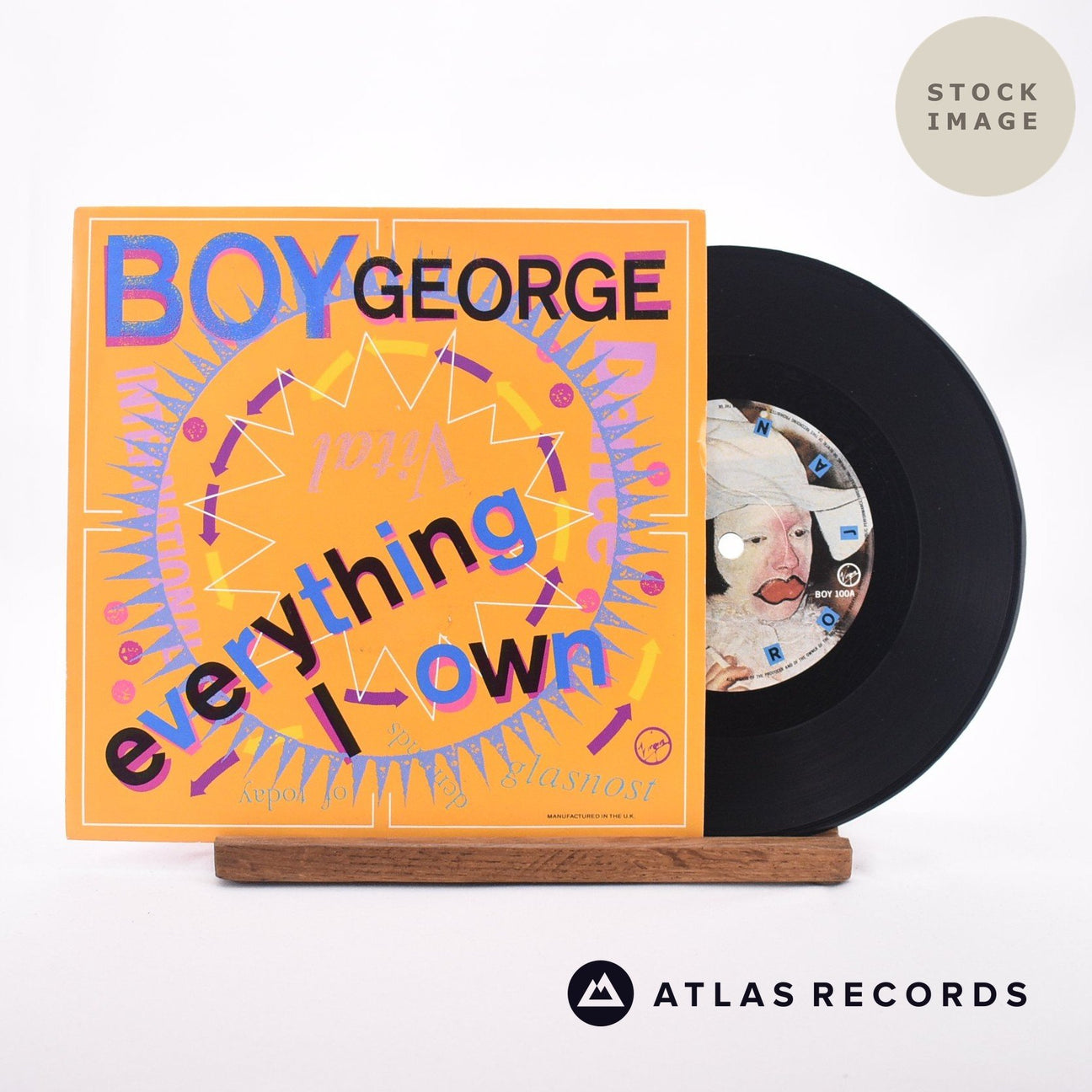 Boy George Everything I Own 7" Vinyl Record - Sleeve & Record Side-By-Side