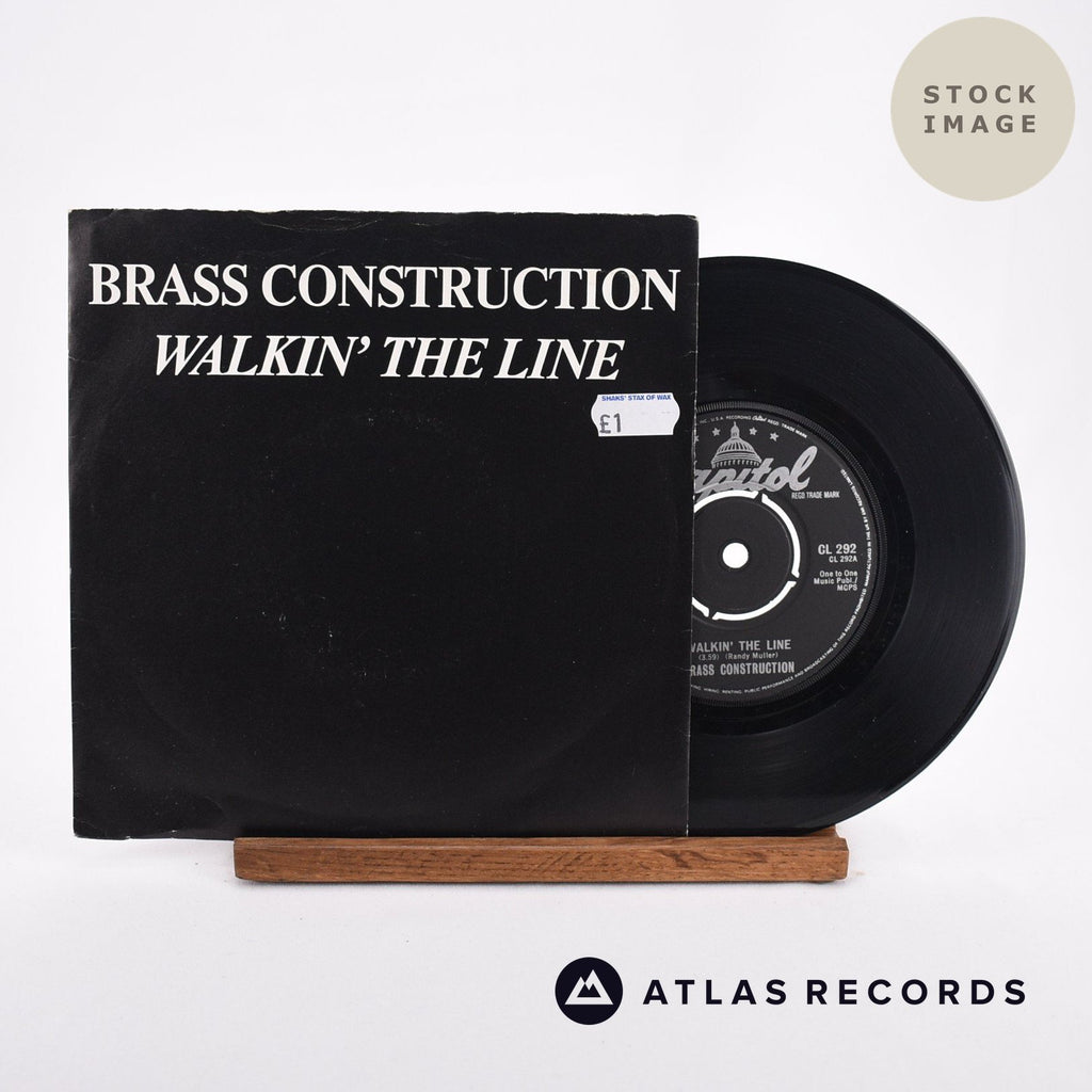 Brass Construction Walkin' The Line Vinyl Record - Sleeve & Record Side-By-Side