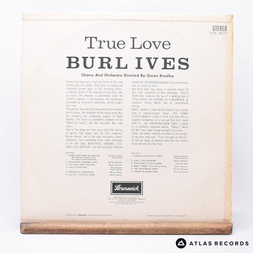 Burl Ives - True Love - LP Vinyl Record - EX/VG+