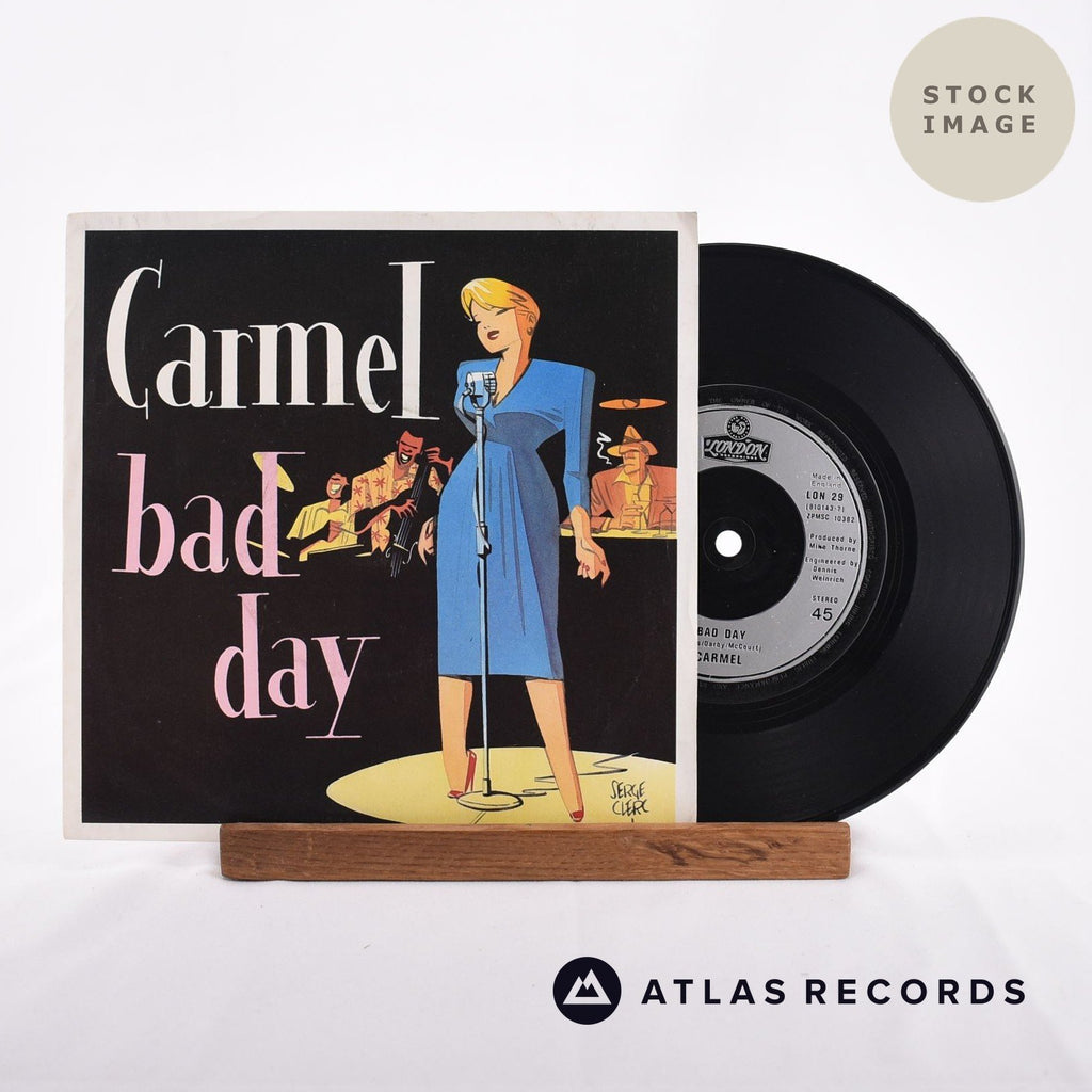 Carmel Bad Day 1986 Vinyl Record - Sleeve & Record Side-By-Side