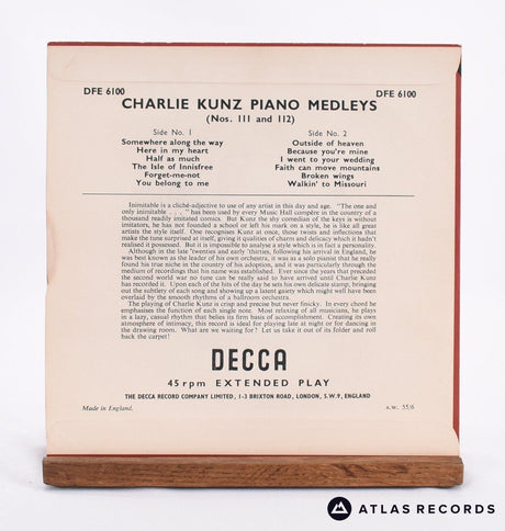 Charlie Kunz - Piano Medleys (Nos. 111 And 112) - 7" EP Vinyl Record - EX/VG+