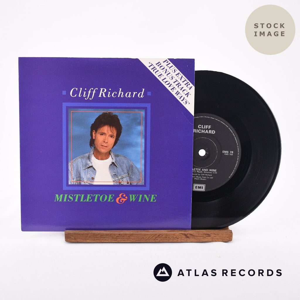 Cliff Richard Mistletoe & Wine 1989 Vinyl Record - Sleeve & Record Side-By-Side