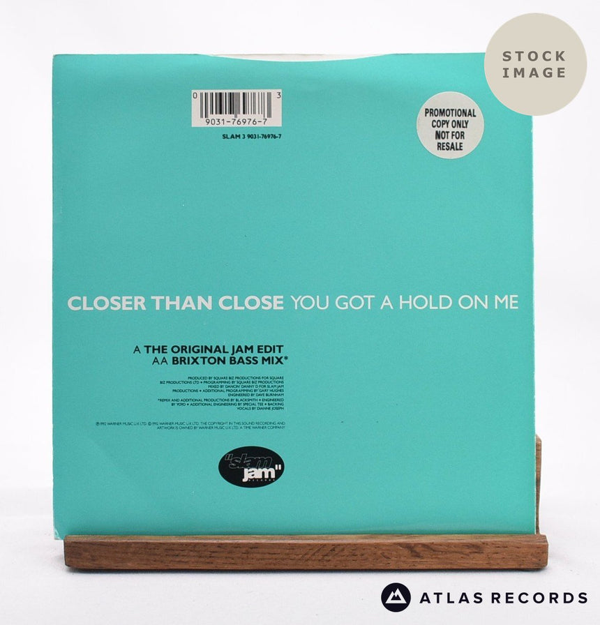 Closer Than Close You Got A Hold On Me 7" Vinyl Record - Reverse Of Sleeve