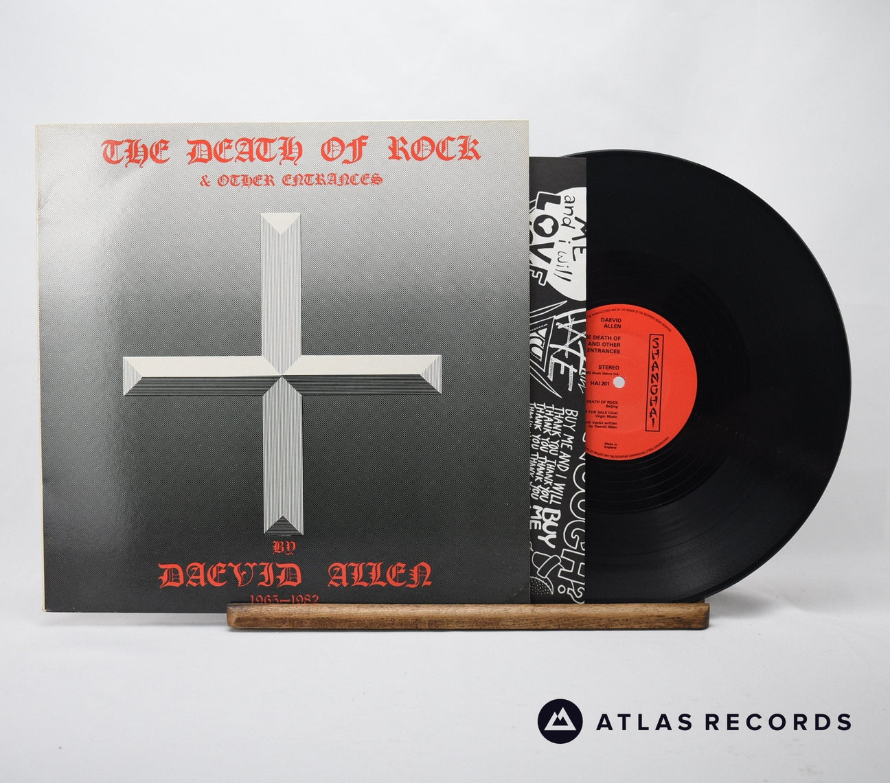 Daevid Allen The Death Of Rock & Other Entrances 12" Vinyl Record - Front Cover & Record