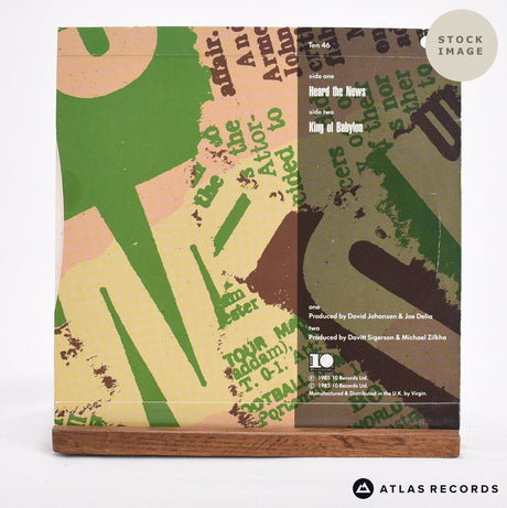 David Johansen Heard The News Vinyl Record - Reverse Of Sleeve