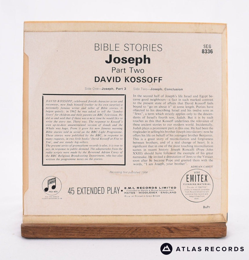 David Kossoff - Bible Stories Joseph (Part 2) - 7" EP Vinyl Record - VG+/VG