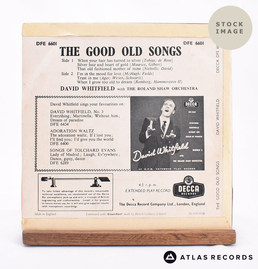 David Whitfield The Good Old Songs 7" Vinyl Record - Reverse Of Sleeve