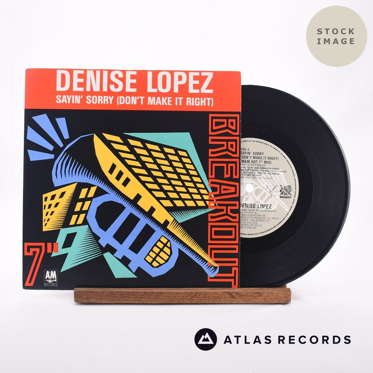 Denise Lopez Sayin' Sorry 7" Vinyl Record - Sleeve & Record Side-By-Side