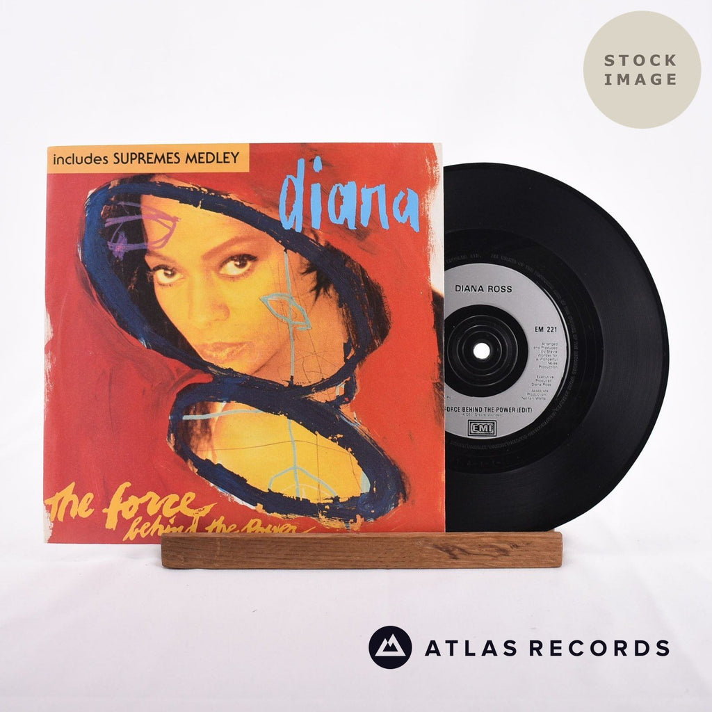 Diana Ross The Force Behind The Power Vinyl Record - Sleeve & Record Side-By-Side