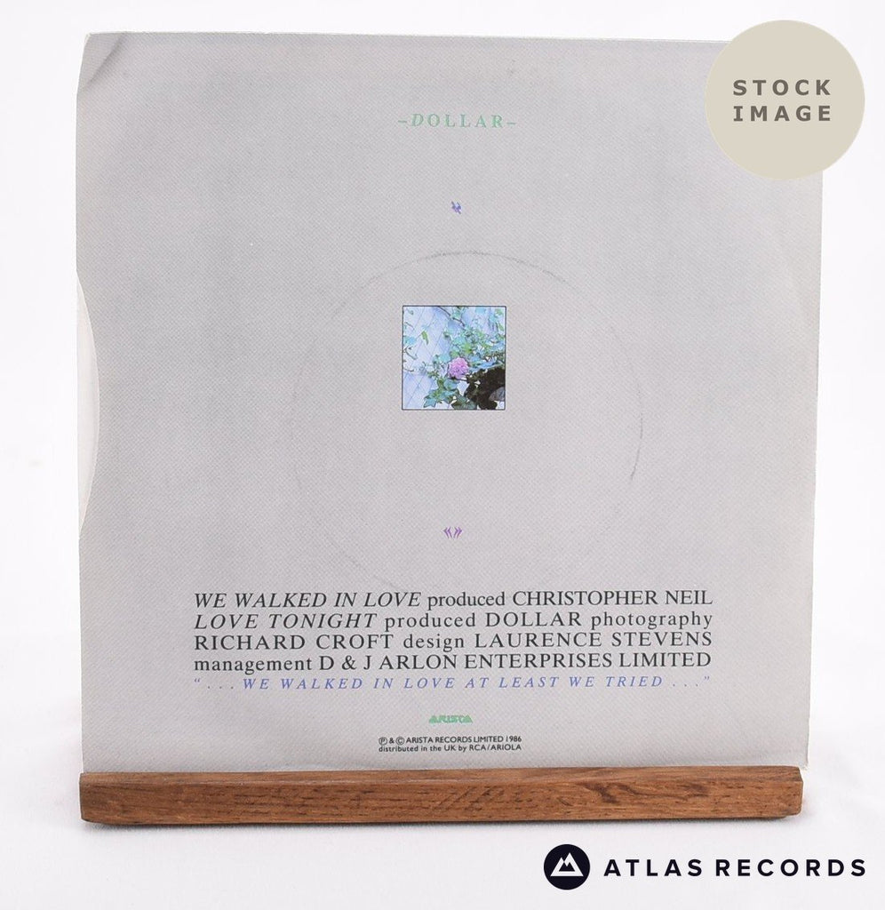 Dollar We Walked In Love Vinyl Record - Reverse Of Sleeve