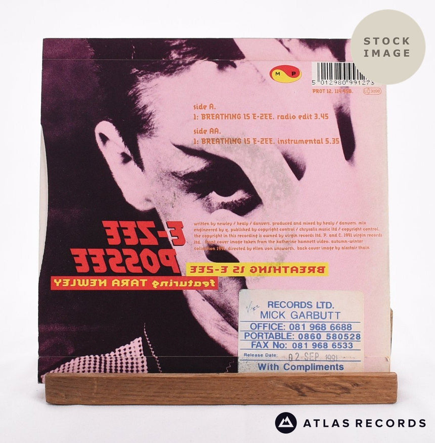 E-Zee Possee Breathing Is E-Zee Vinyl Record - Reverse Of Sleeve