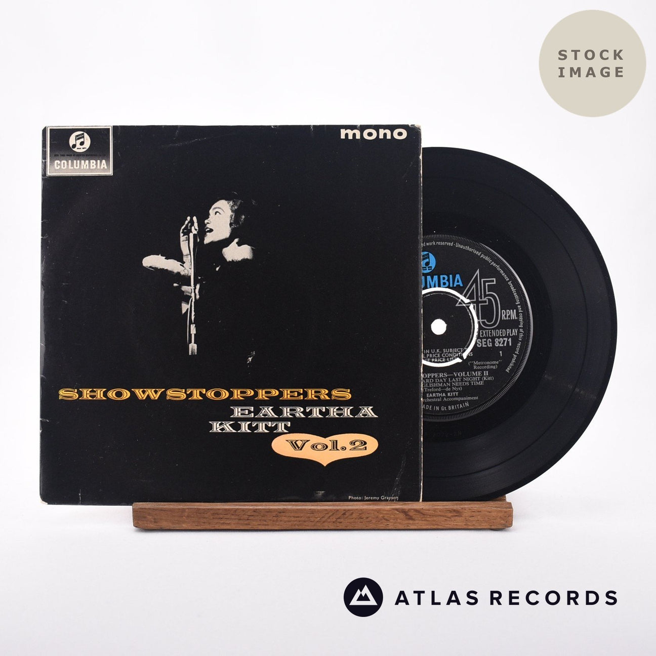 Eartha Kitt Show Stoppers Volume 2 7" Vinyl Record - Sleeve & Record Side-By-Side