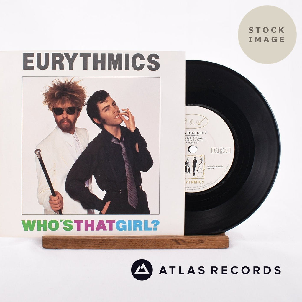 Eurythmics Who's That Girl? Vinyl Record - Sleeve & Record Side-By-Side