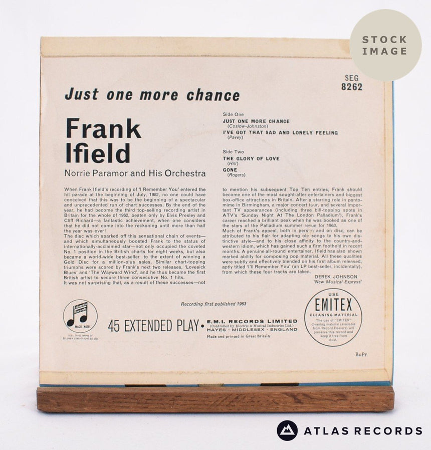 Frank Ifield Just One More Chance Vinyl Record - Reverse Of Sleeve