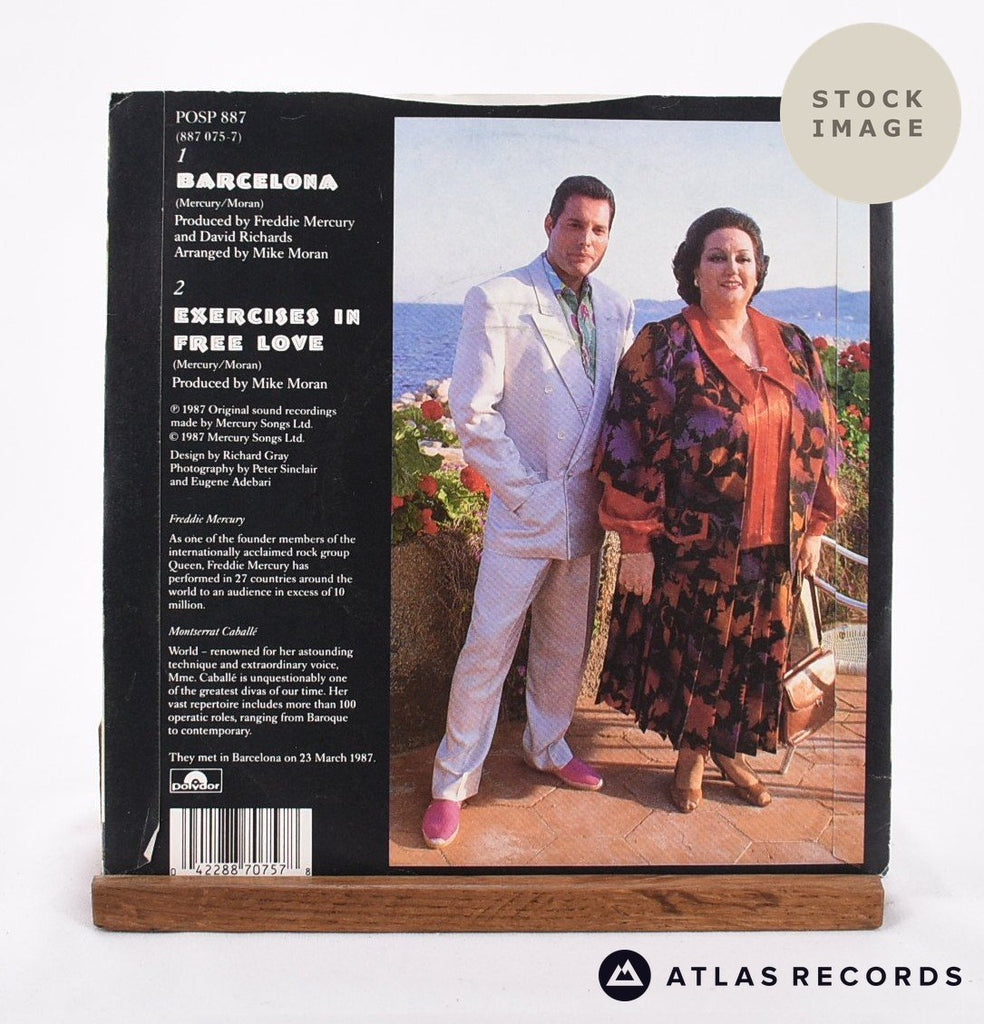 Freddie Mercury Barcelona Vinyl Record - Reverse Of Sleeve