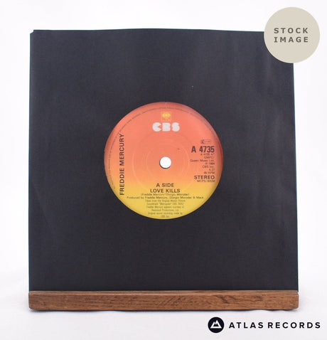 Freddie Mercury Love Kills 7" Vinyl Record - Sleeve & Record Side-By-Side