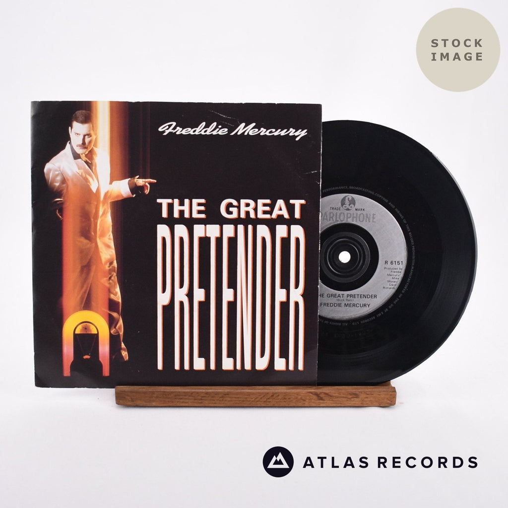 Freddie Mercury The Great Pretender Vinyl Record - Sleeve & Record Side-By-Side