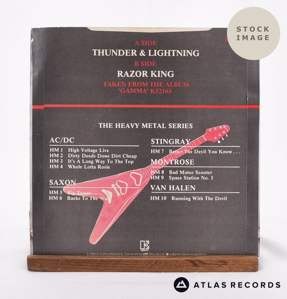 Gamma Thunder And Lightning Vinyl Record - Reverse Of Sleeve